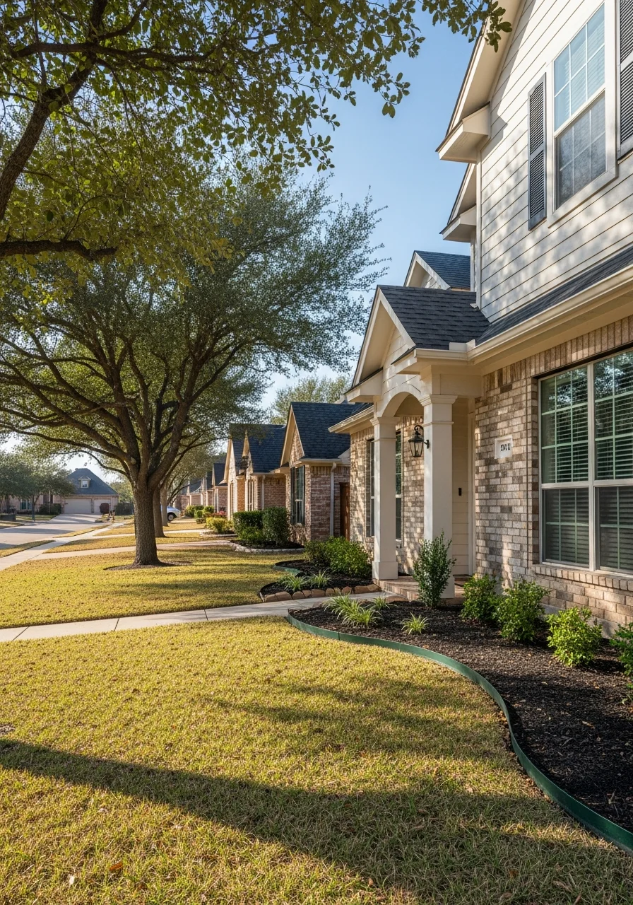 Close-up of Springtown home exterior showing siding and entry detail.